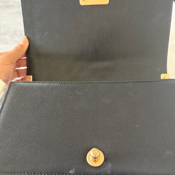 Black Quilted Leather Bag with Gold Chain - Picture 10 of 14